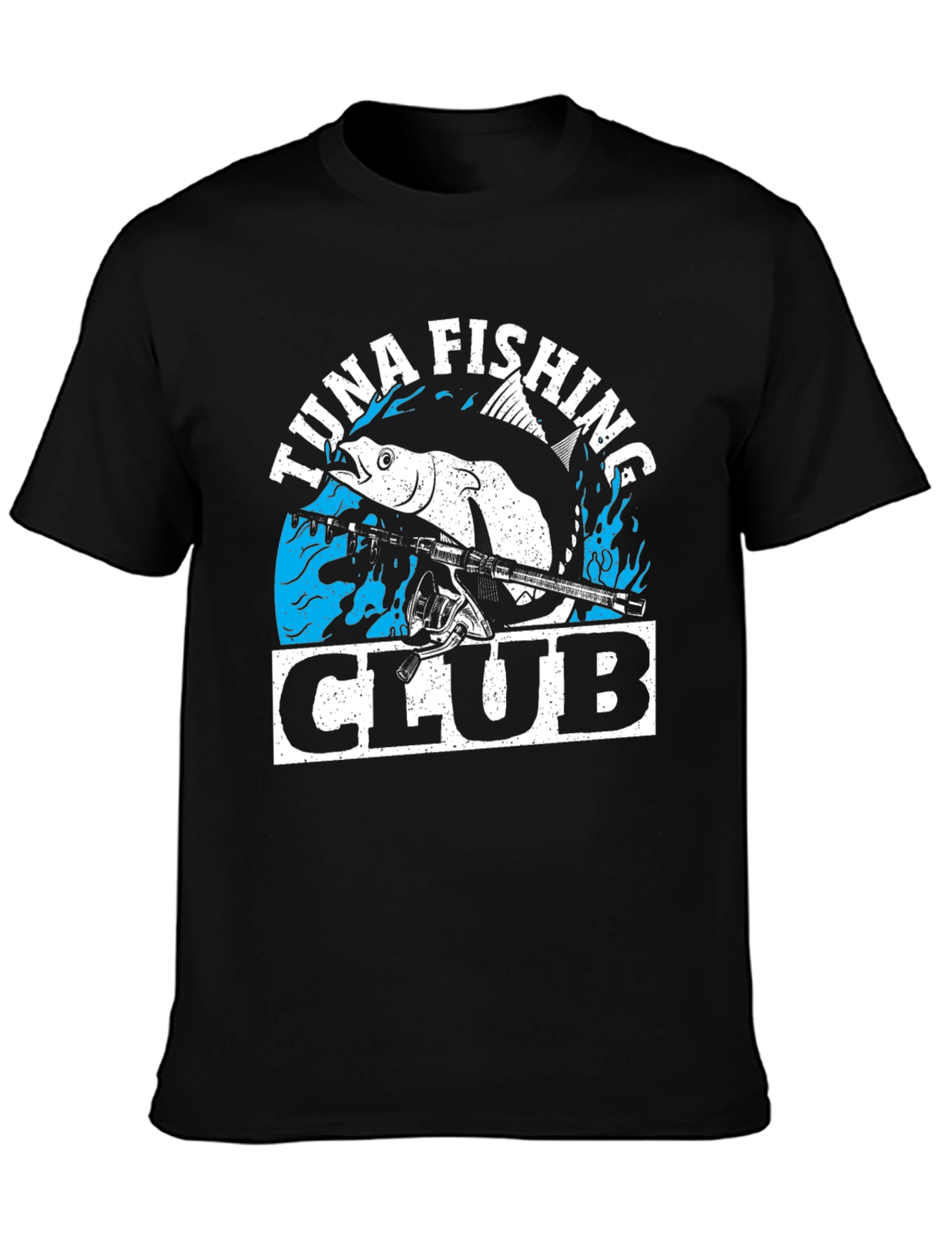 Tuna Fishing Club Graphic Tee - Black Cotton T-Shirt