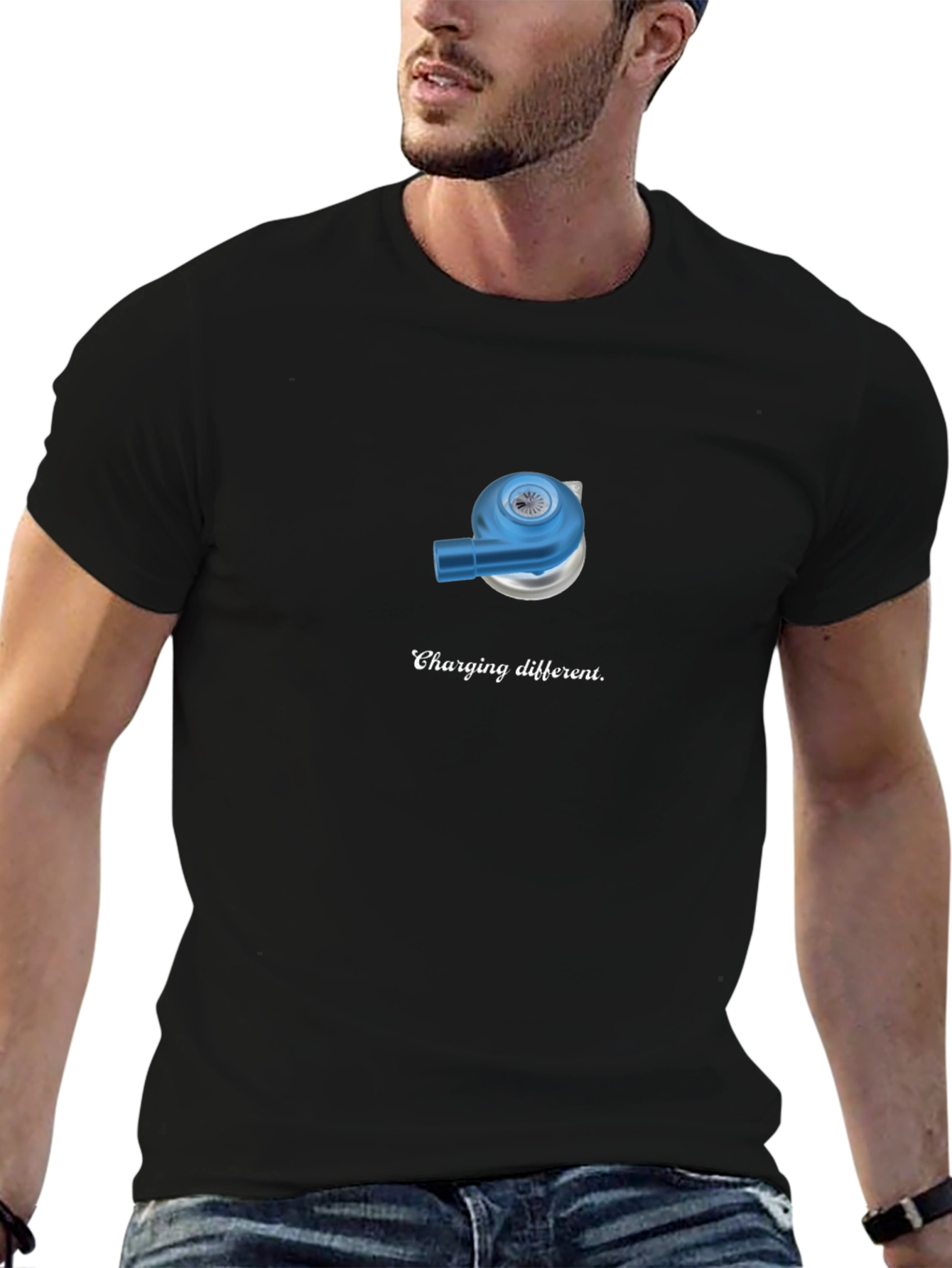 Charging Different T-Shirt - Black Cotton Tee