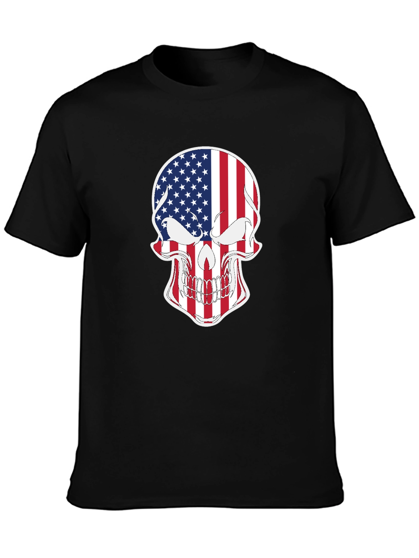 American Flag Skull Graphic T-Shirt