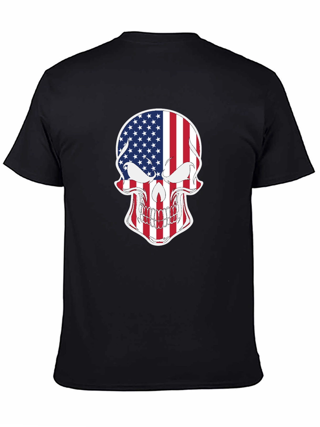 American Flag Skull Graphic T-Shirt