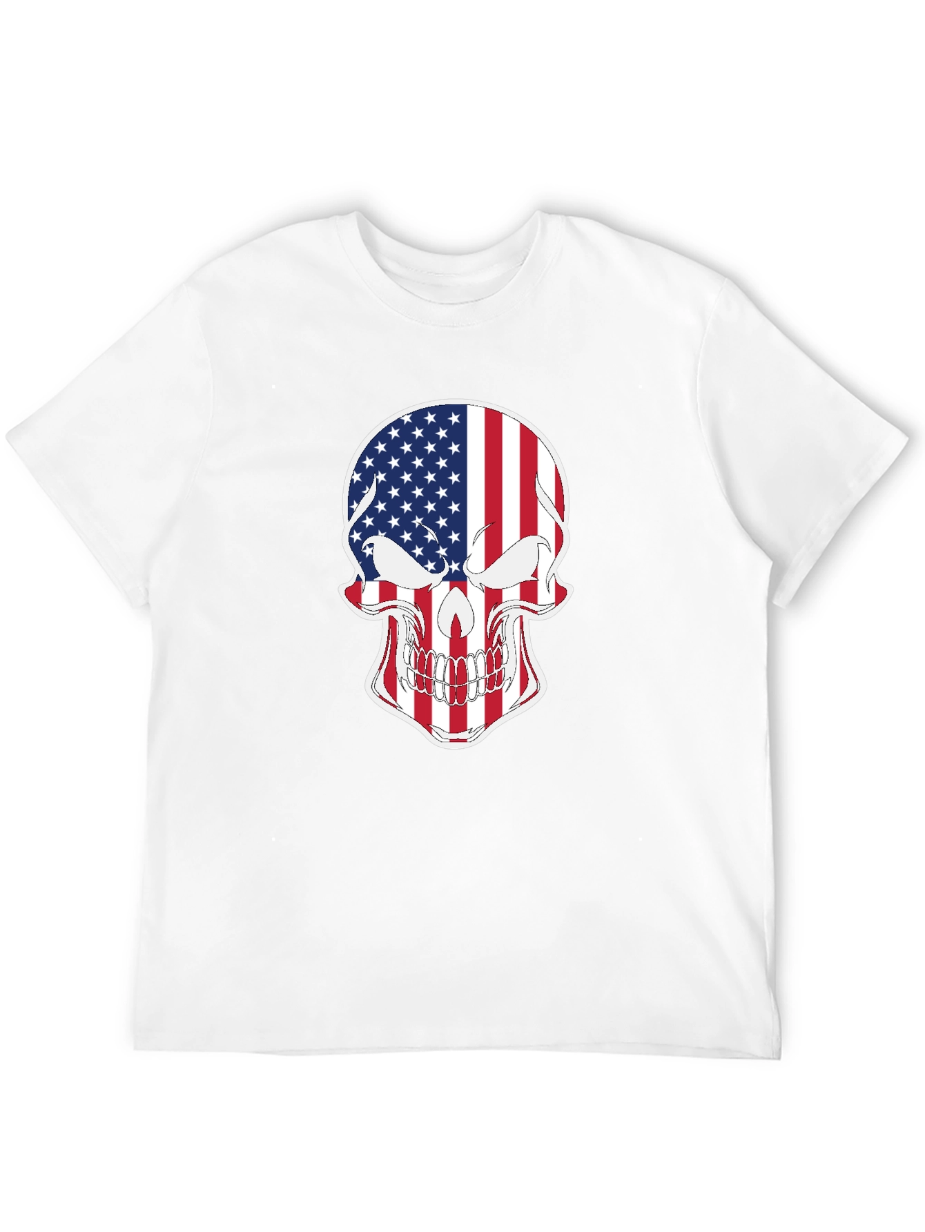 American Flag Skull Graphic T-Shirt