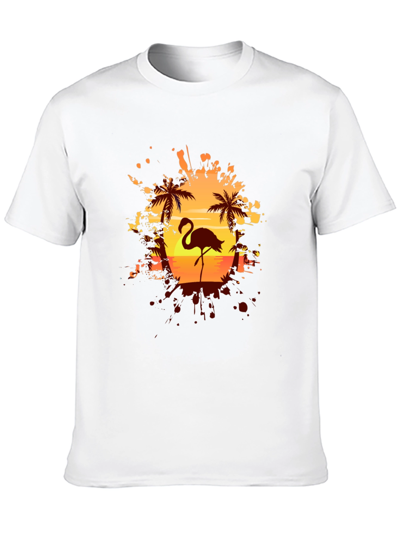 Flamingo Sunset Graphic Tee - Tropical Vibes
