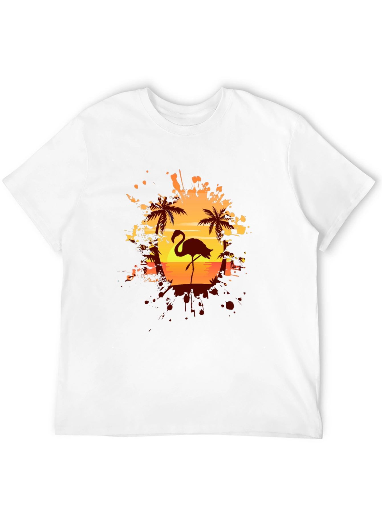 Flamingo Sunset Graphic Tee - Tropical Vibes