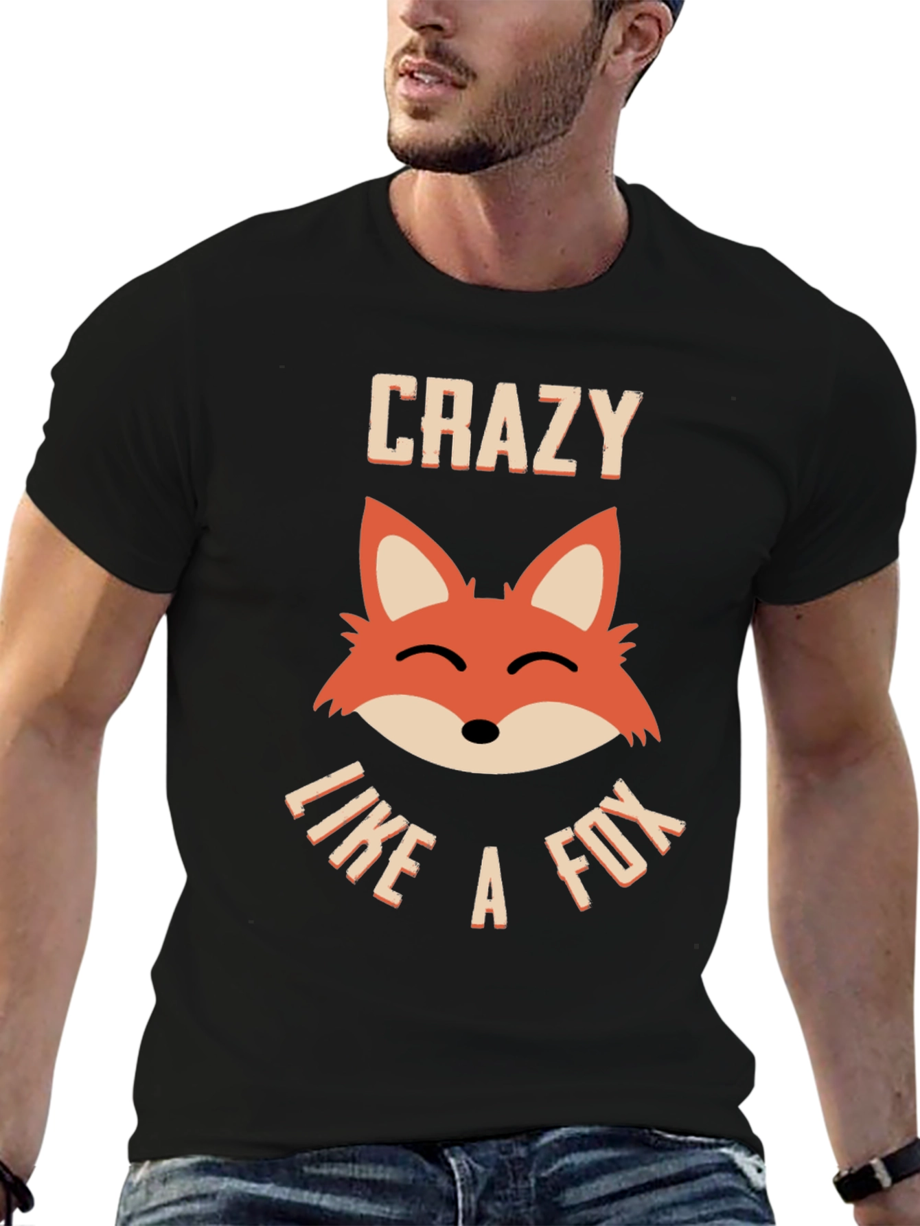 Crazy Like a Fox Graphic T-Shirt - Black