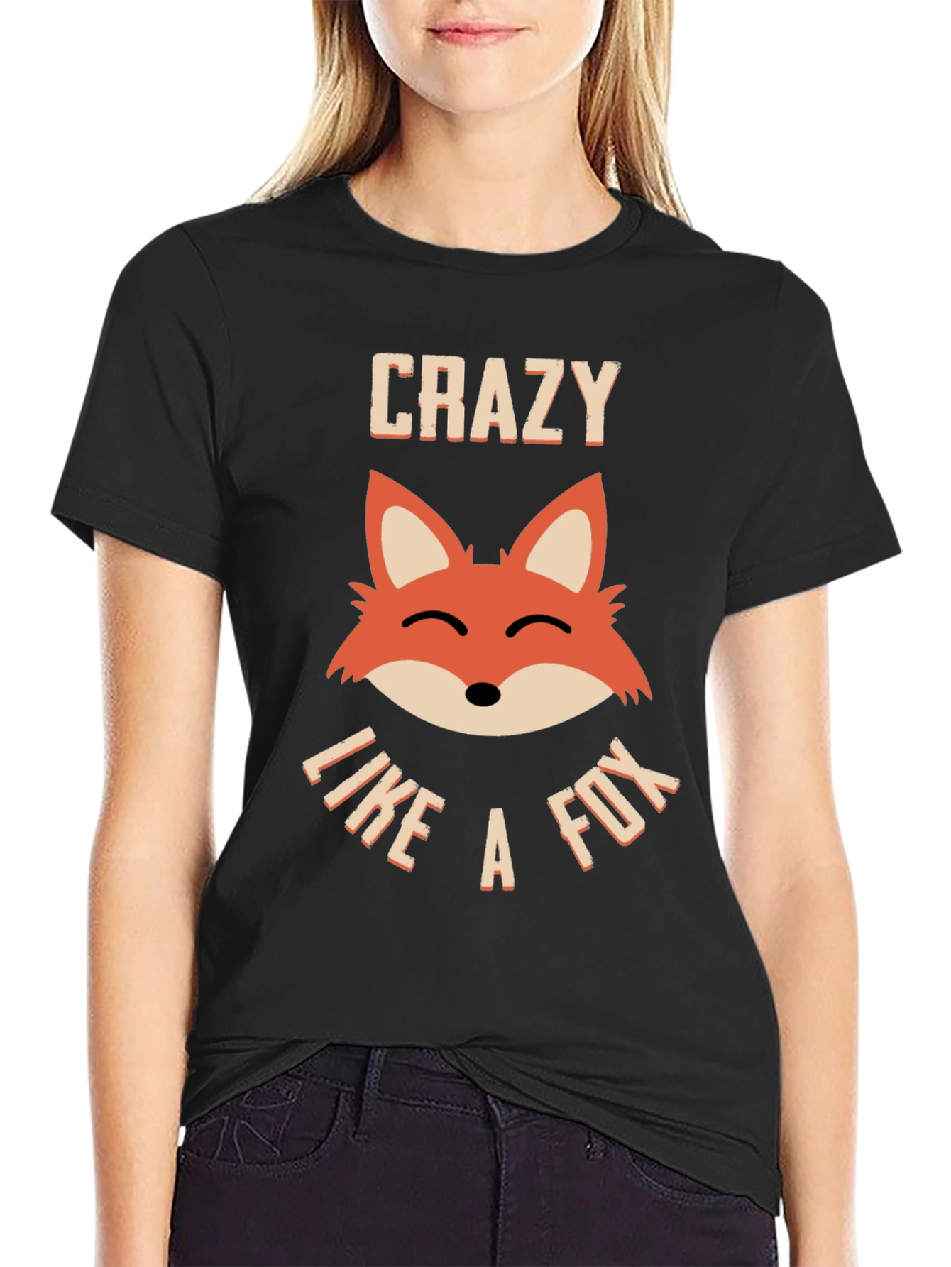 Crazy Like a Fox Graphic T-Shirt - Black