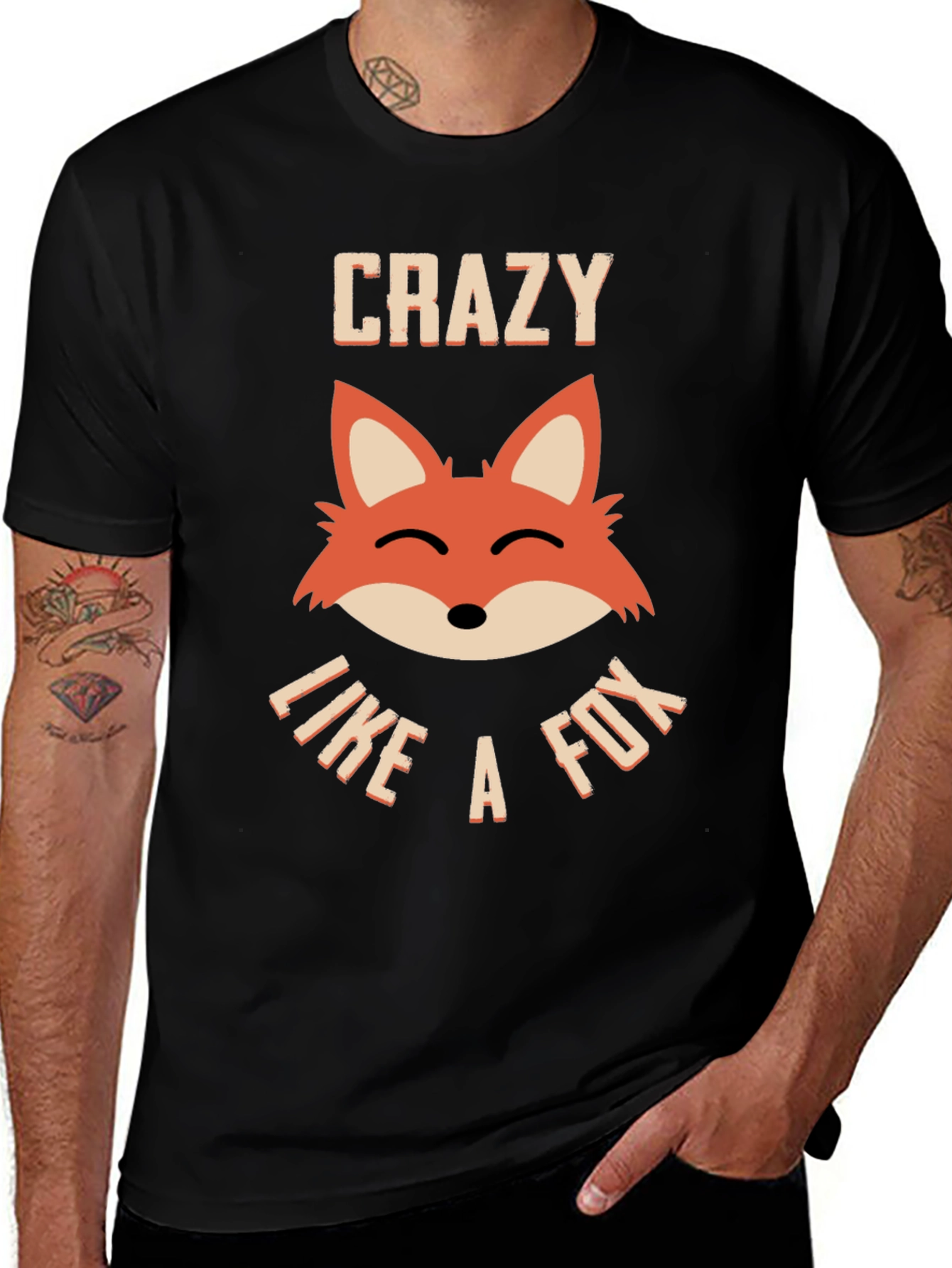 Crazy Like a Fox Graphic T-Shirt - Black