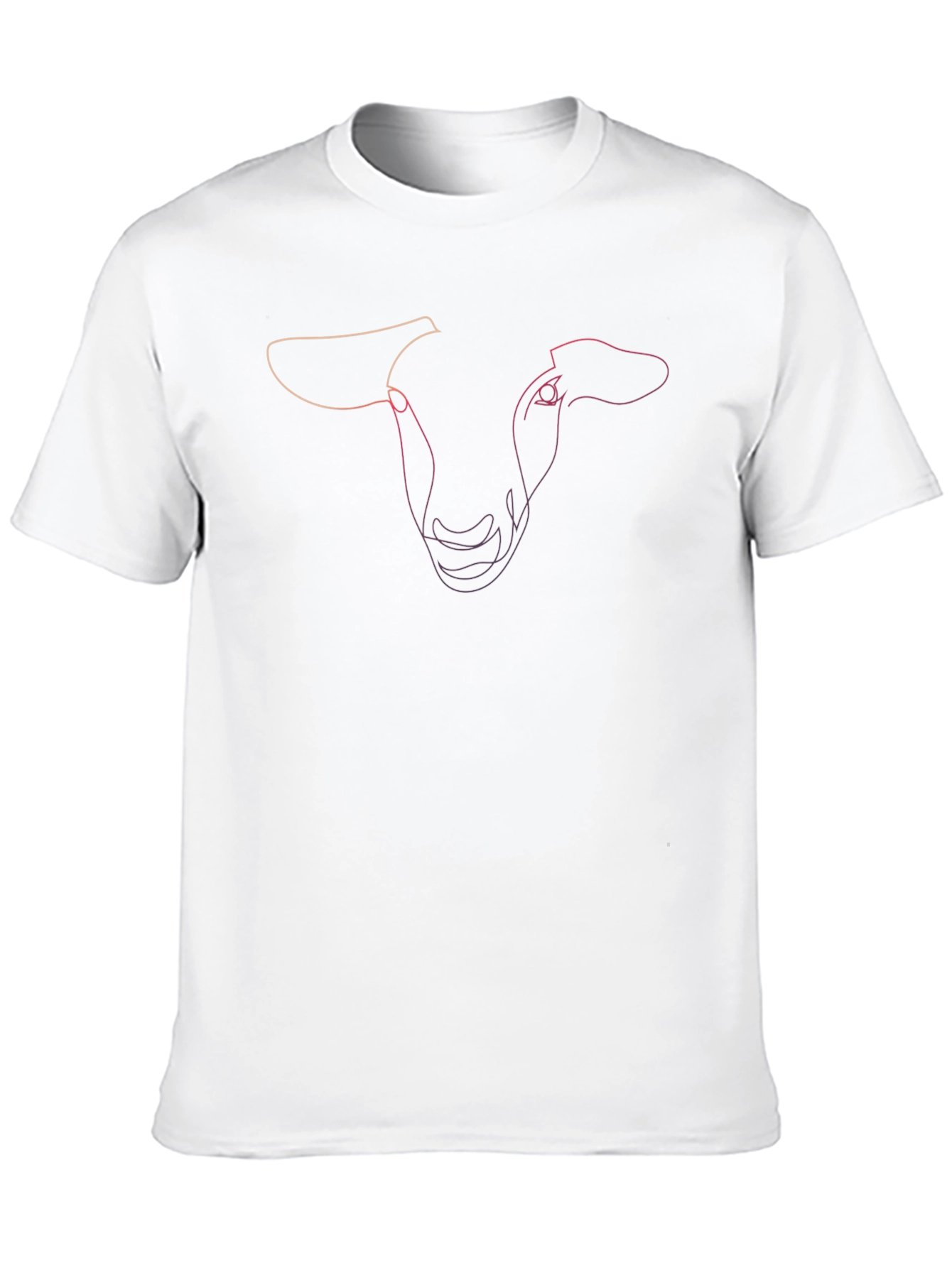 Abstract Sheep Line Art Black T-Shirt