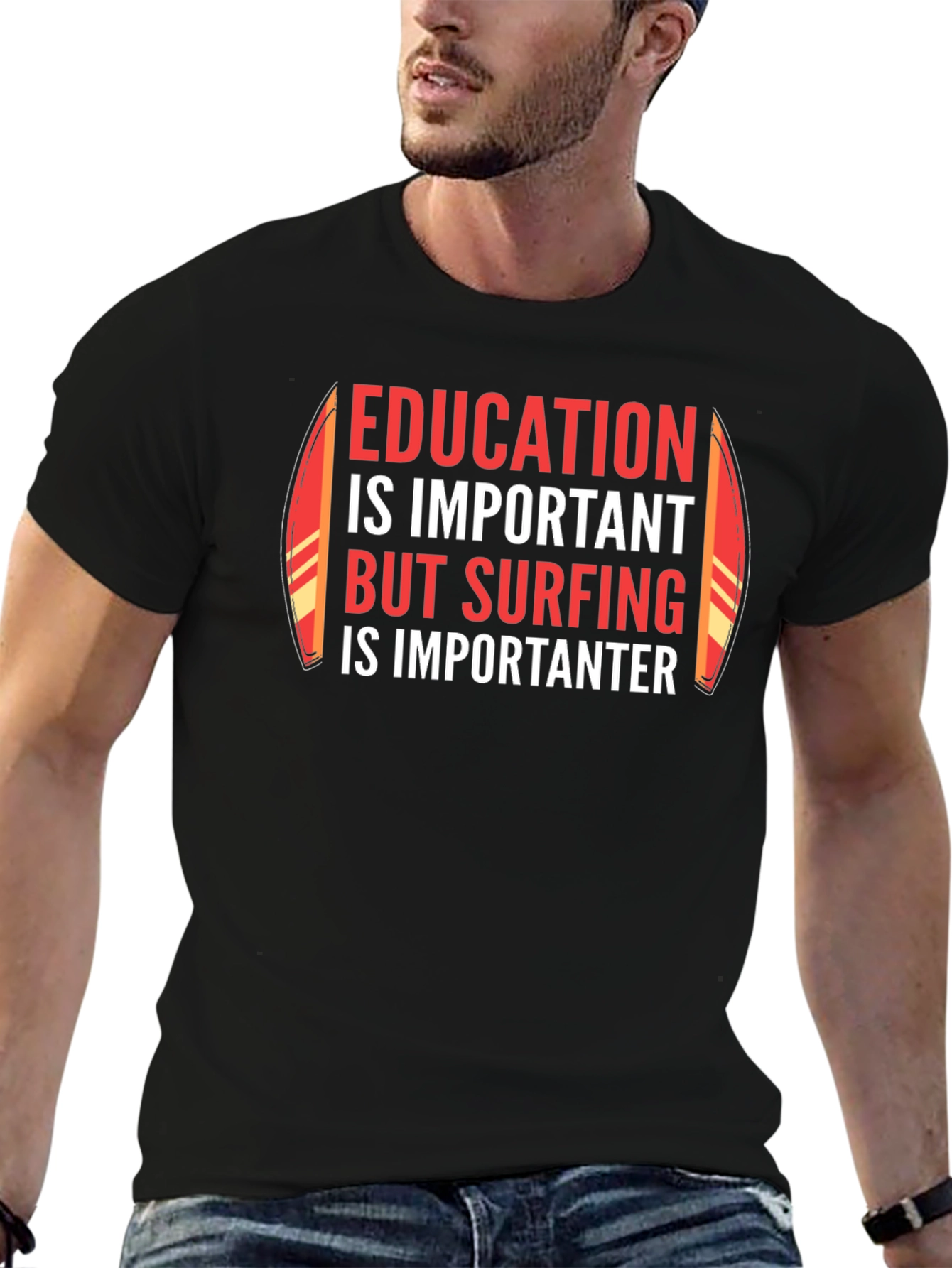 Surfing is Importanter Graphic Tee