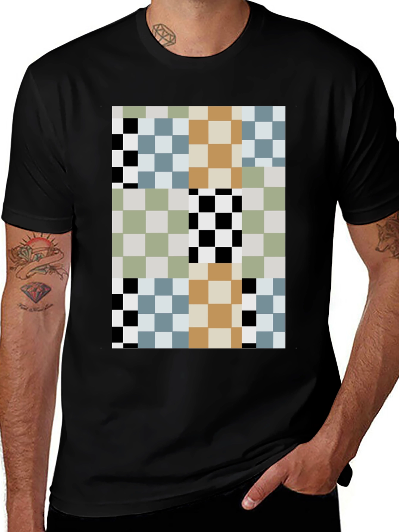 Pixelated Pattern T-Shirt - Modern Abstract Style