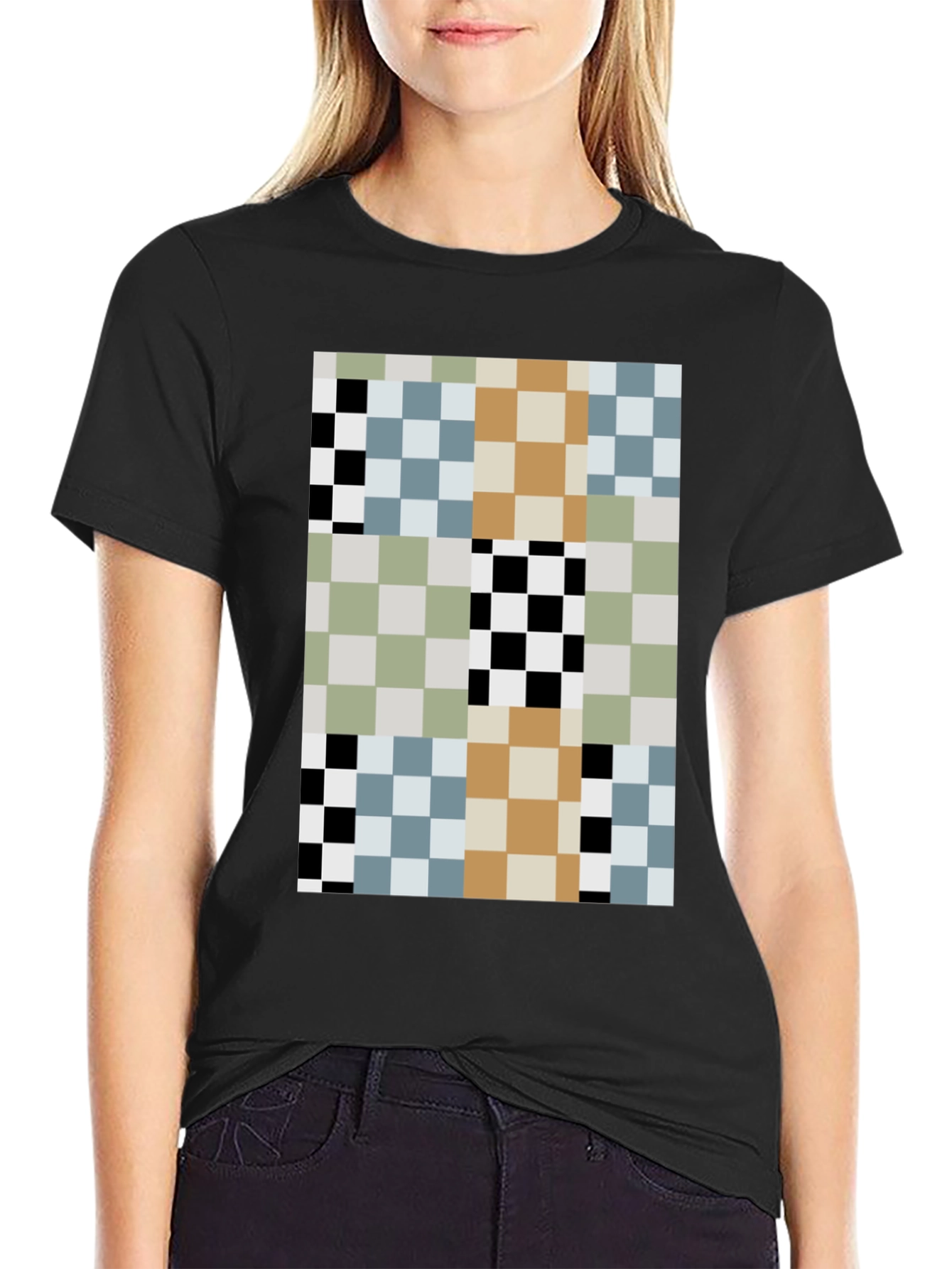 Pixelated Pattern T-Shirt - Modern Abstract Style