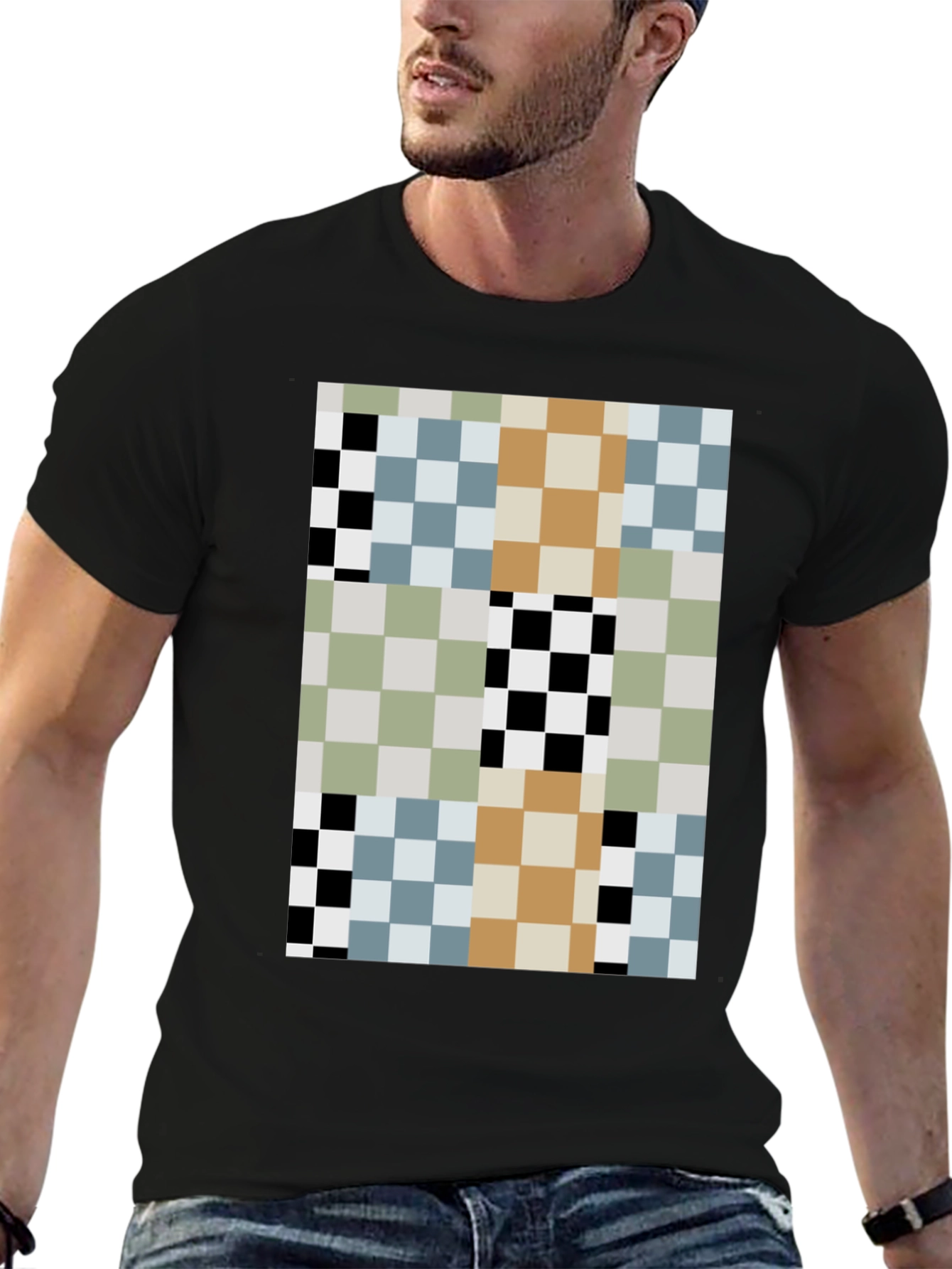 Pixelated Pattern T-Shirt - Modern Abstract Style