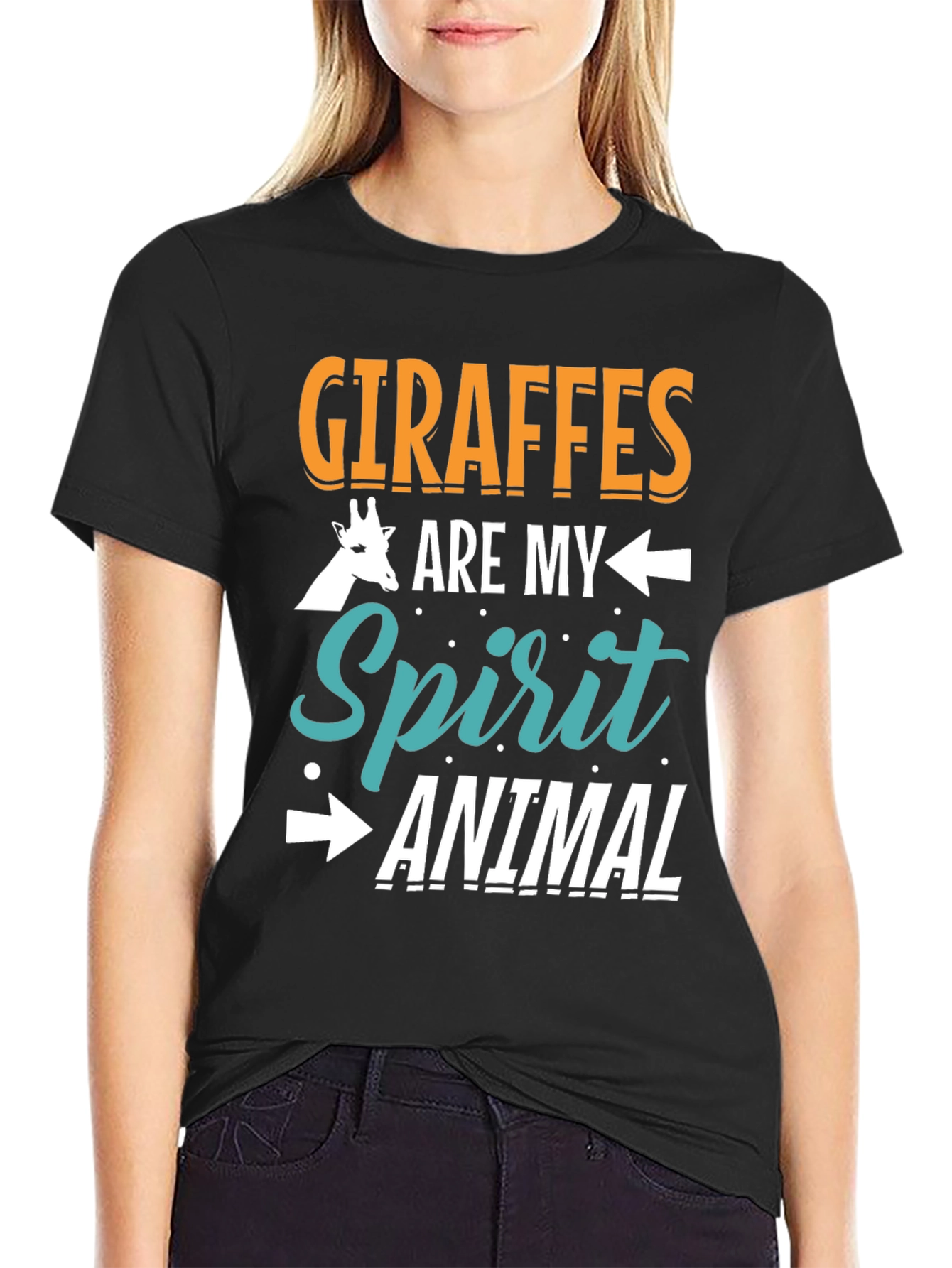 Giraffe Spirit Animal Graphic Tee - Unisex Black T-Shirt
