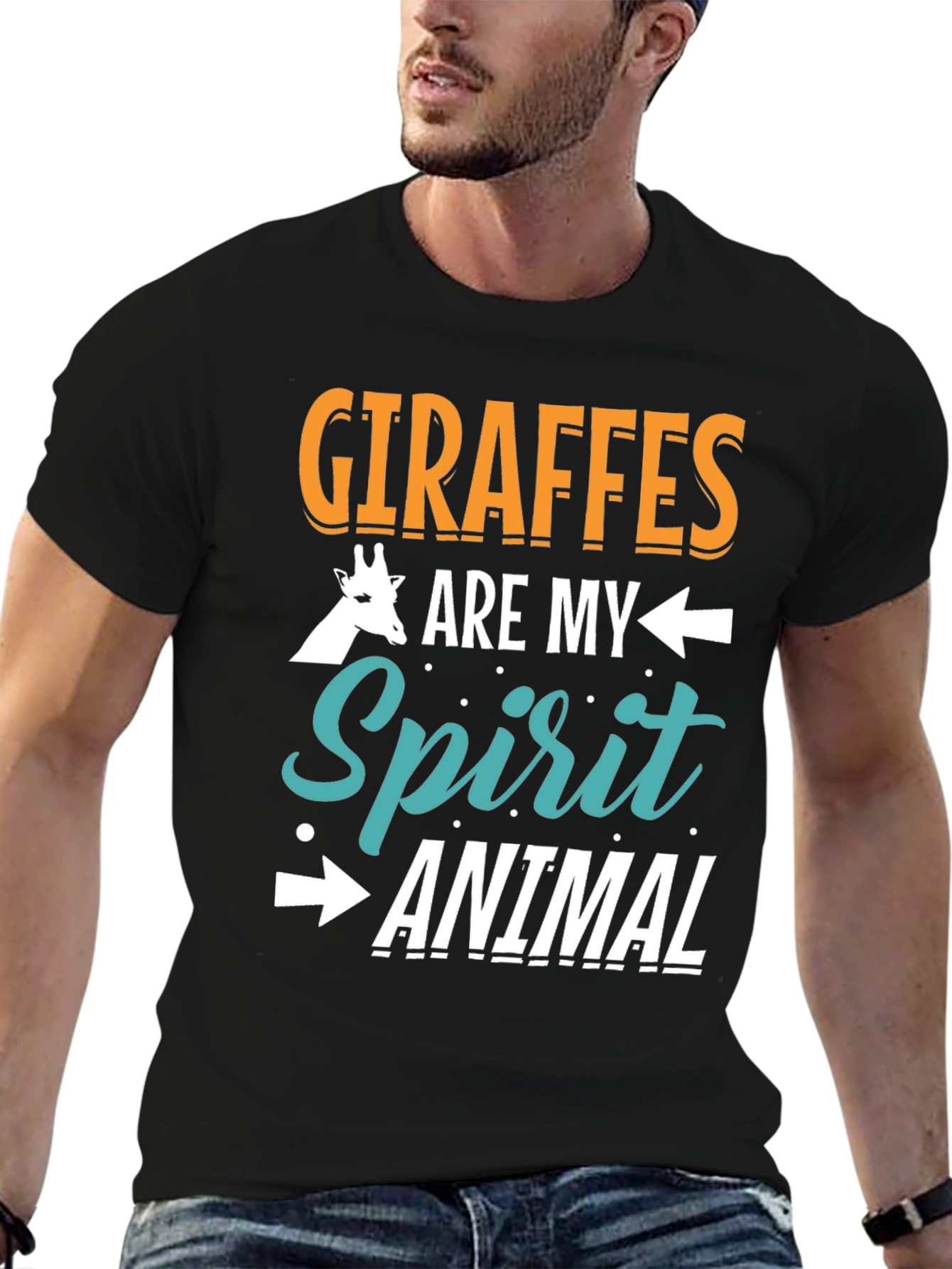 Giraffe Spirit Animal Graphic Tee - Unisex Black T-Shirt