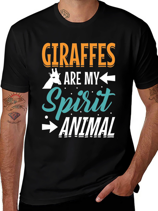 Giraffe Spirit Animal Graphic Tee - Unisex Black T-Shirt