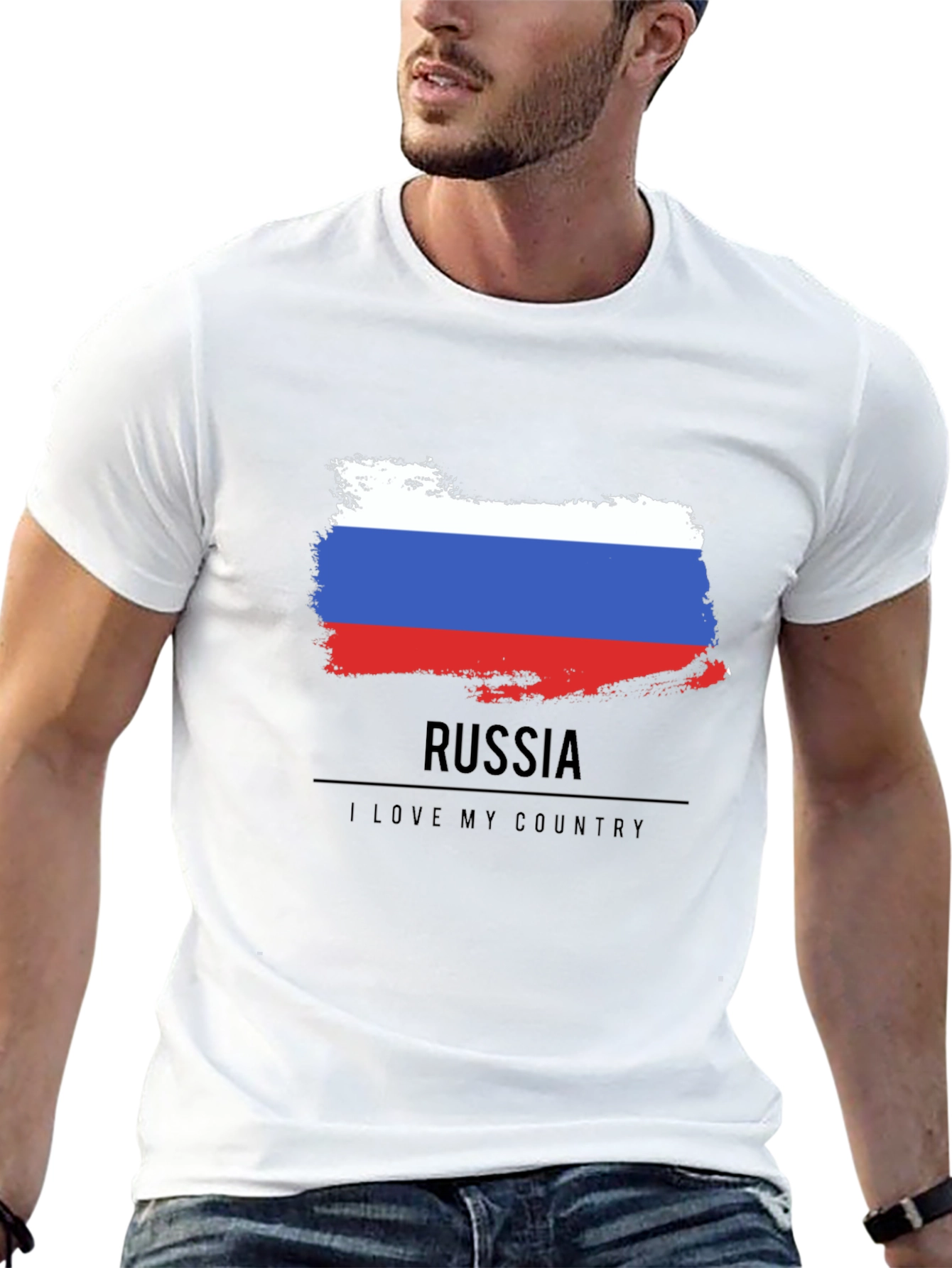 Russia Flag T-Shirt - I Love My Country Tee