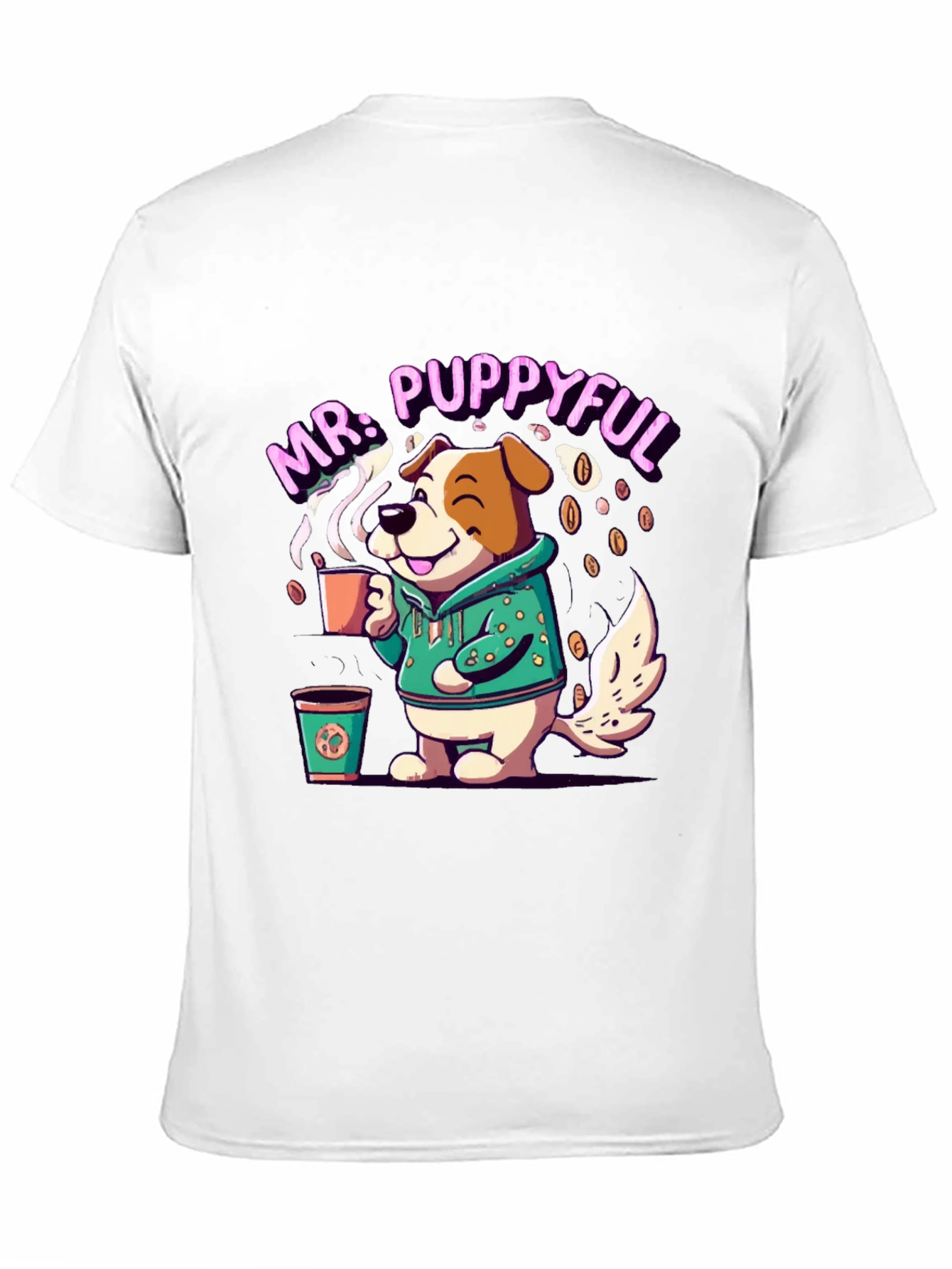 Mr. Puppyful Coffee Lover Black T-Shirt