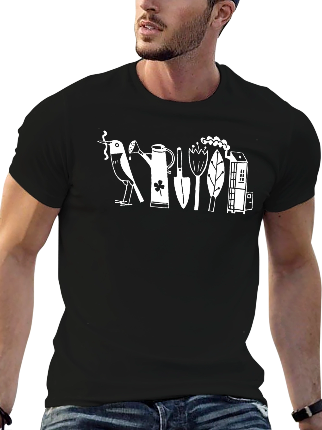 Whimsical Gardening T-Shirt - Black