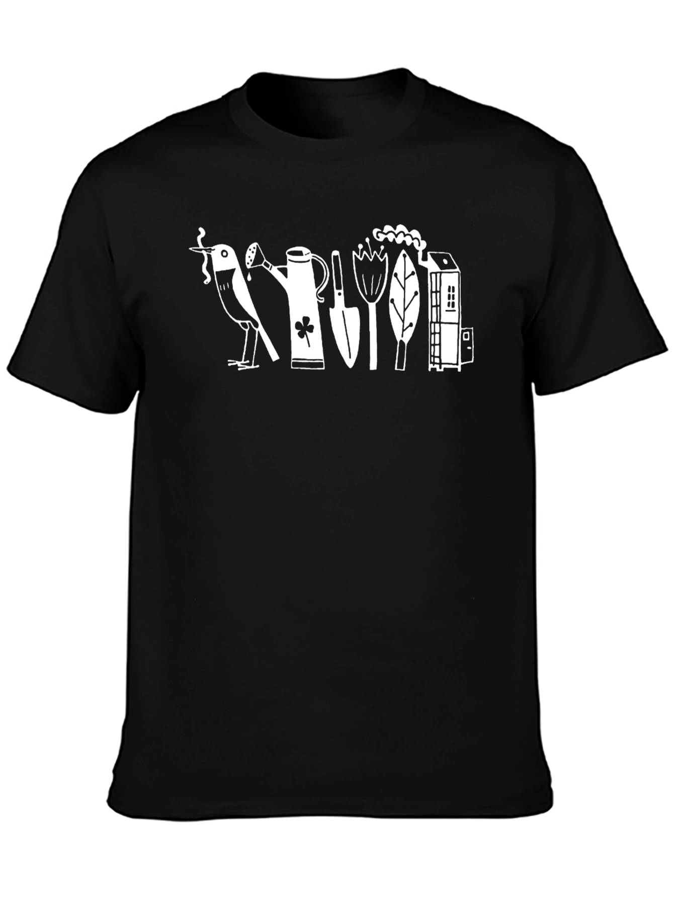 Whimsical Gardening T-Shirt - Black