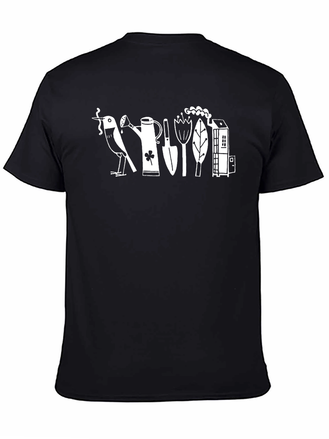 Whimsical Gardening T-Shirt - Black