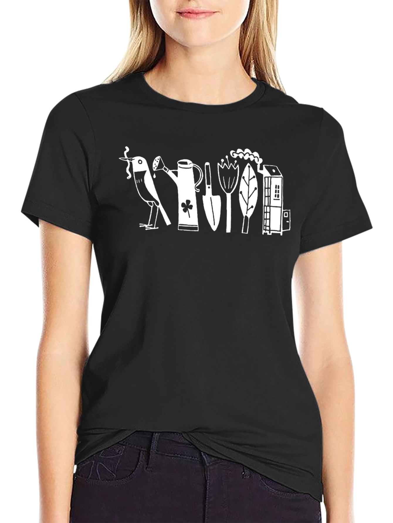 Whimsical Gardening T-Shirt - Black