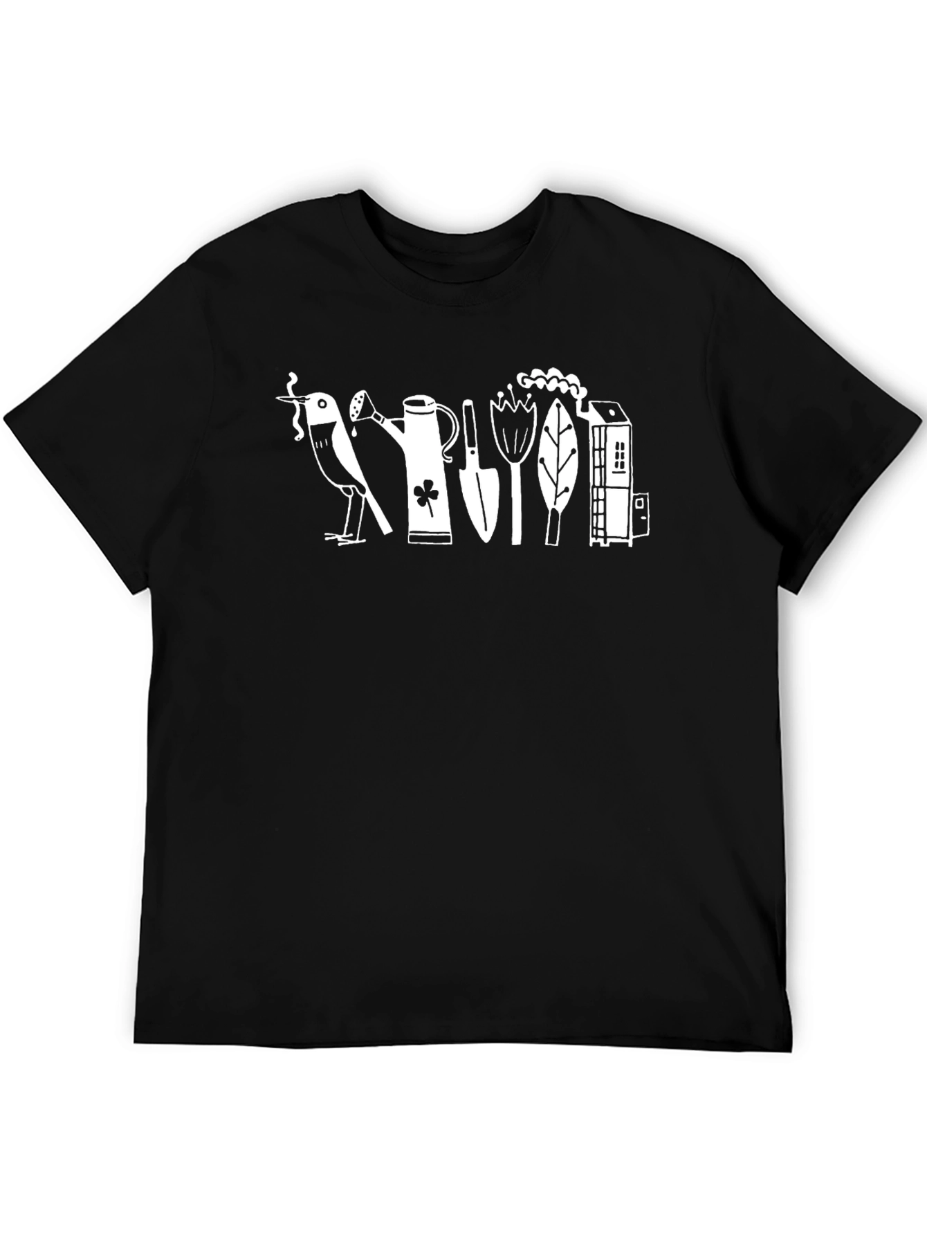 Whimsical Gardening T-Shirt - Black