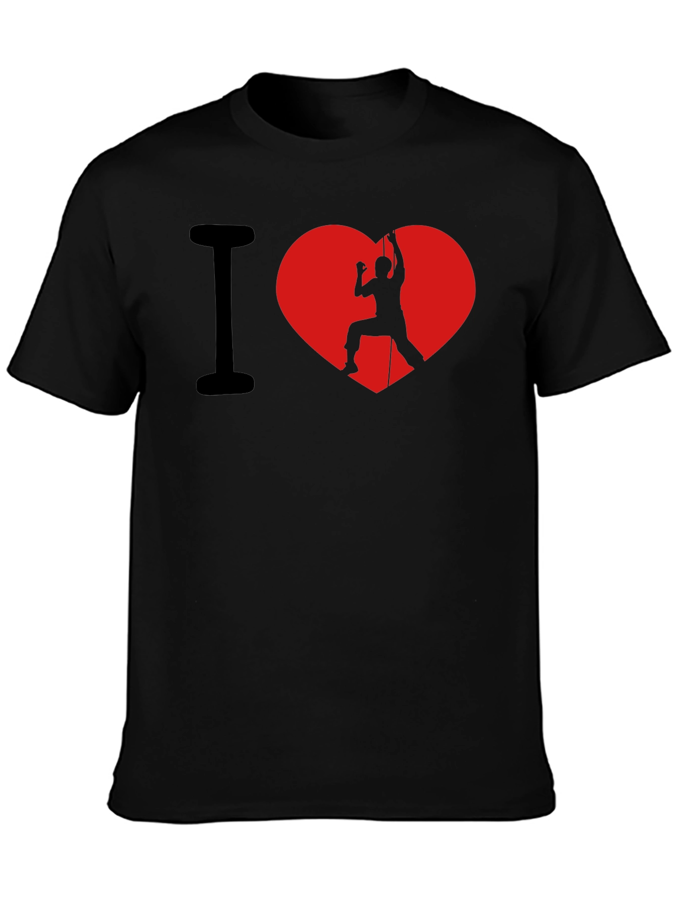 I Heart Rock Climbing Black T-Shirt