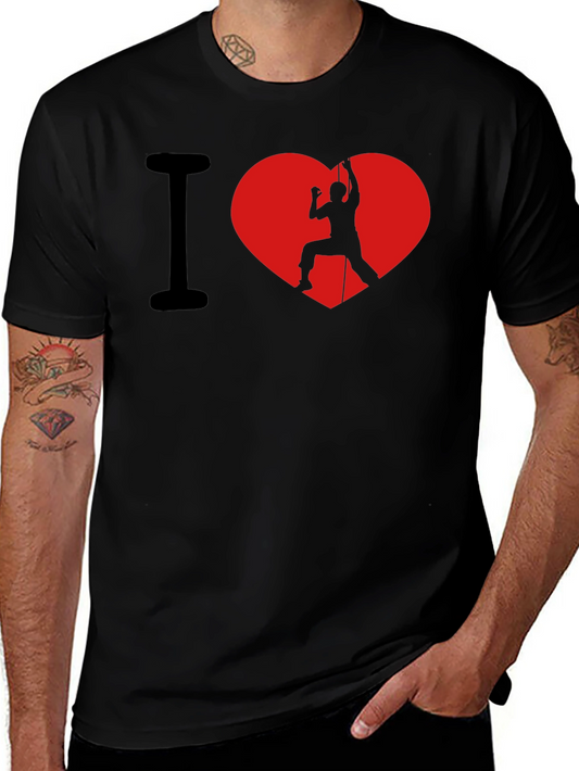 I Heart Rock Climbing Black T-Shirt