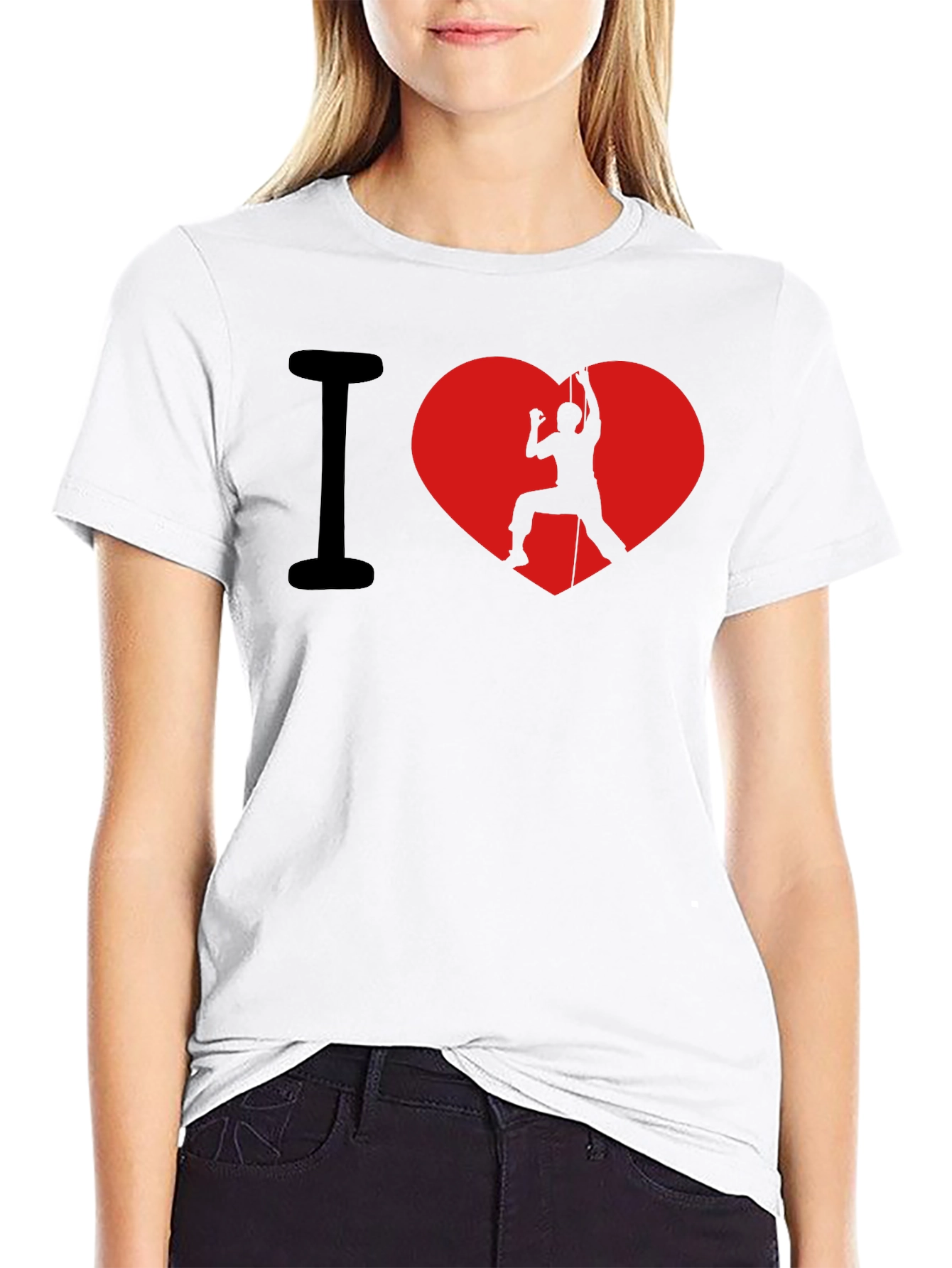 I Heart Rock Climbing Black T-Shirt