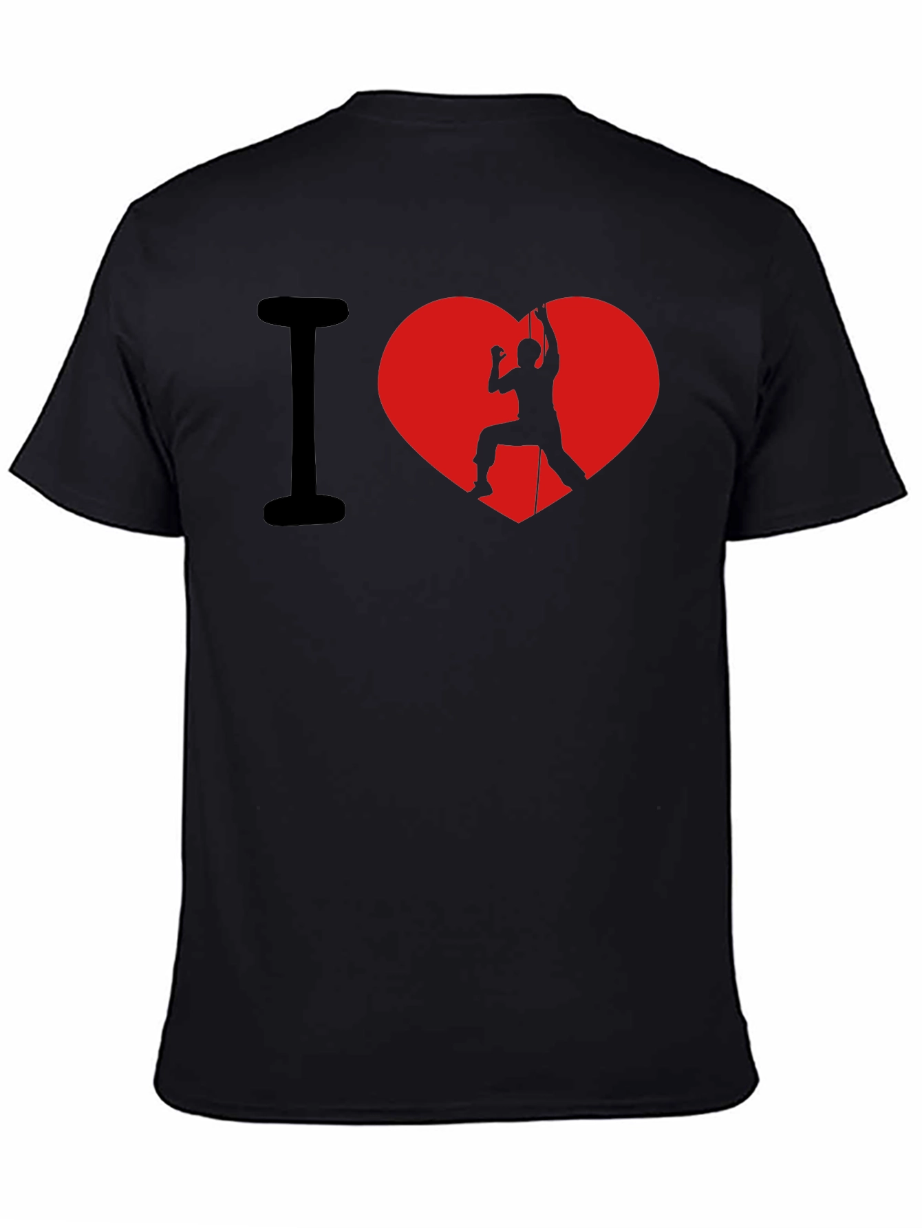 I Heart Rock Climbing Black T-Shirt