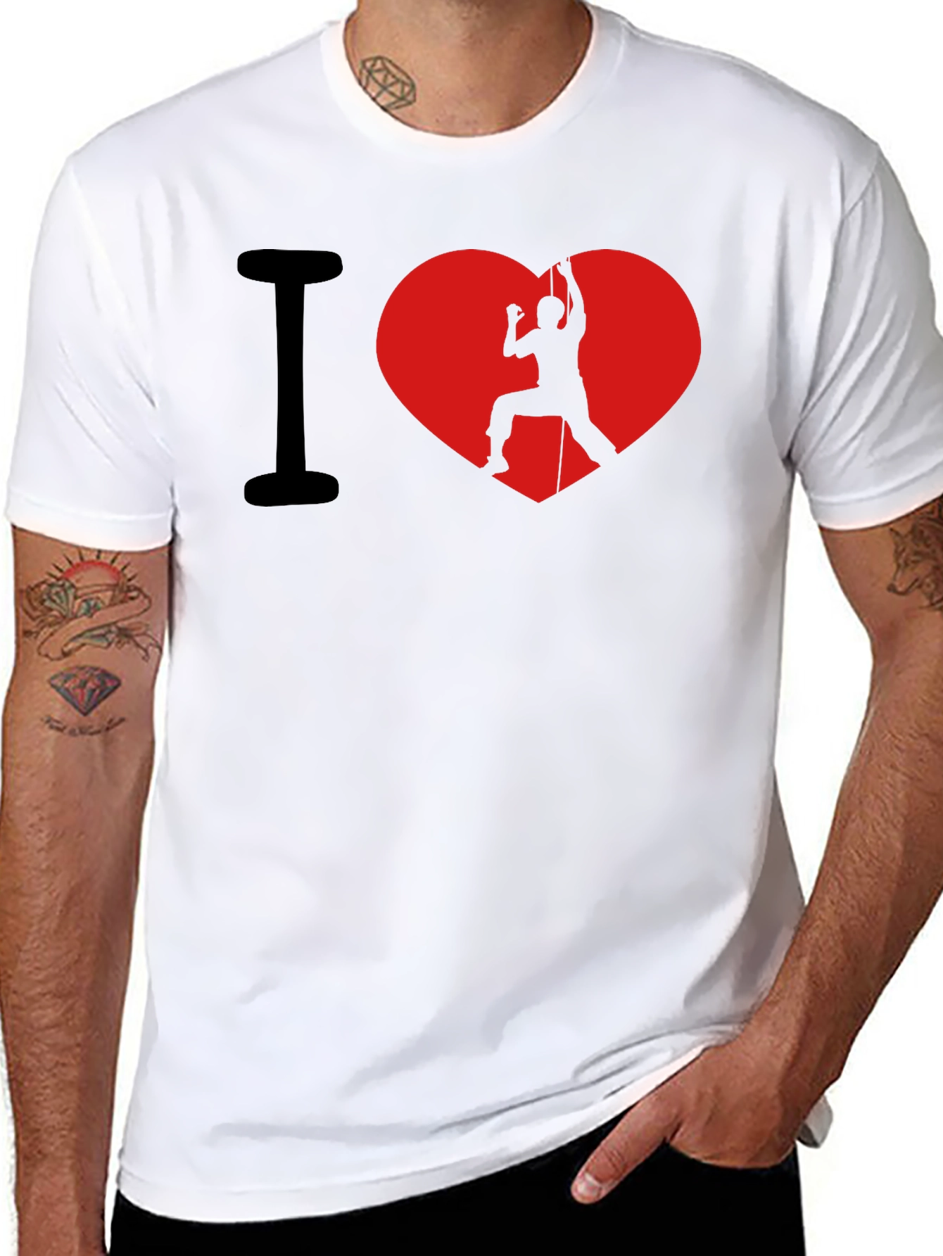 I Heart Rock Climbing Black T-Shirt