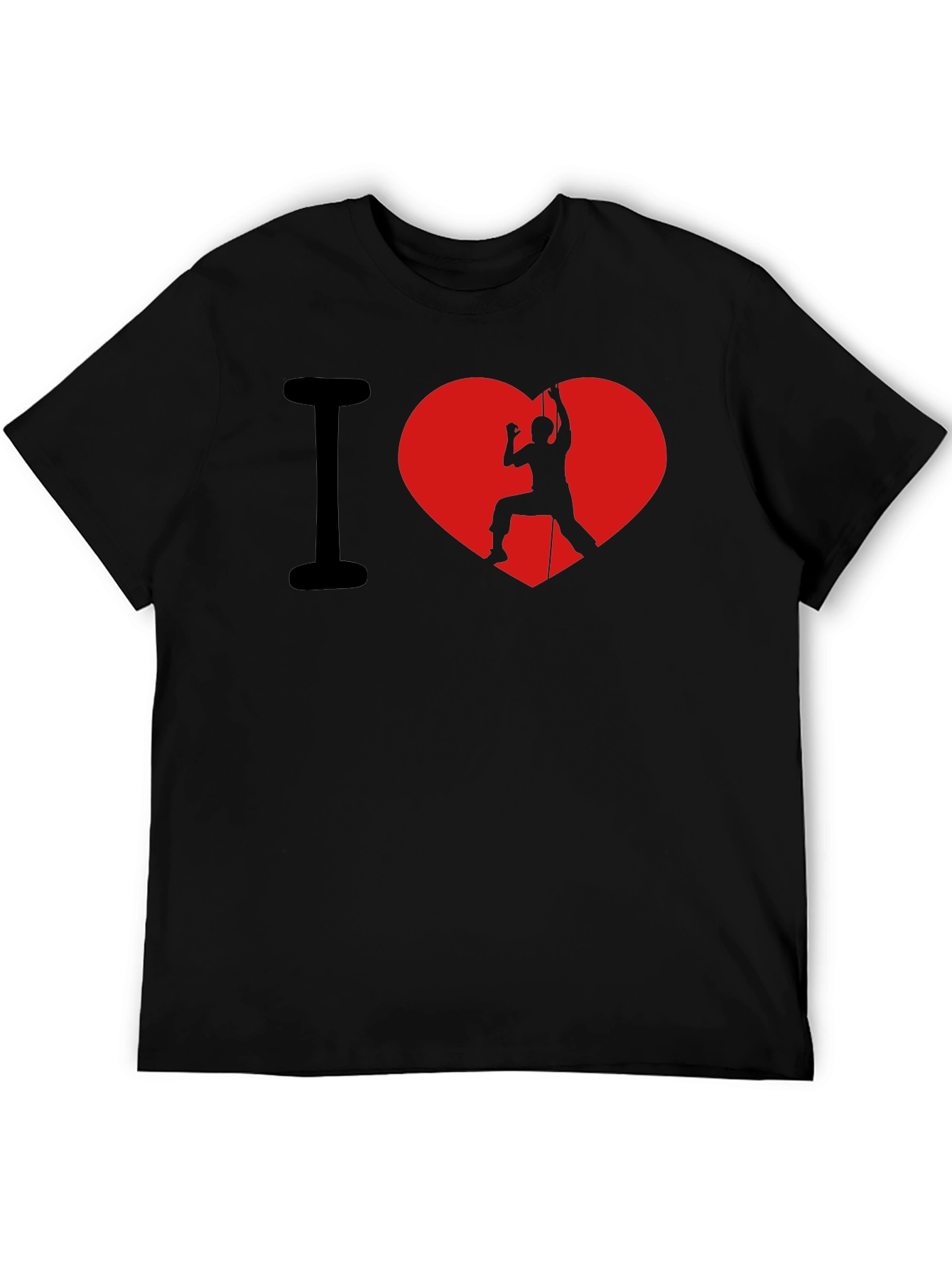 I Heart Rock Climbing Black T-Shirt