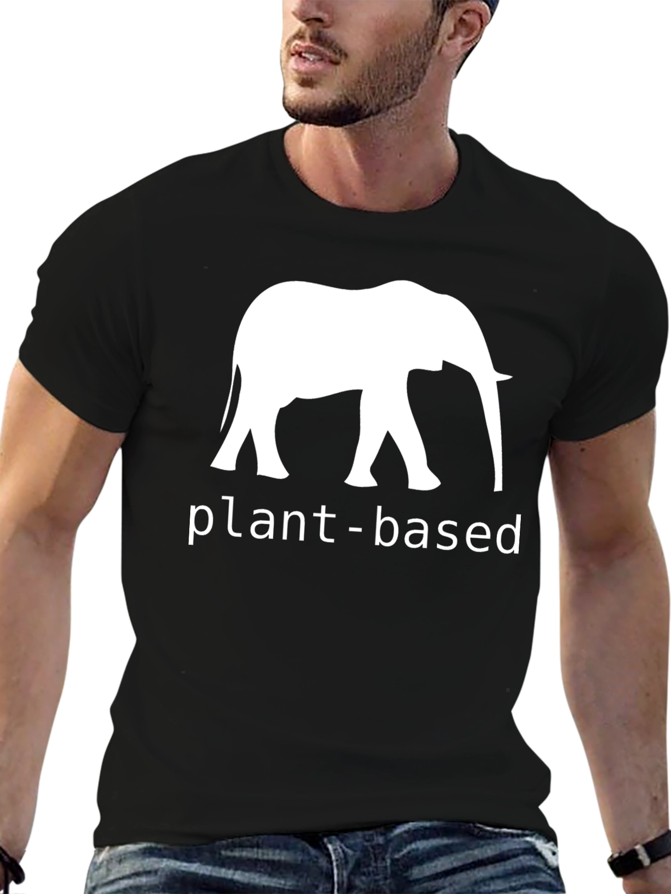Plant-Based Elephant Graphic Tee - Unisex Casual Top