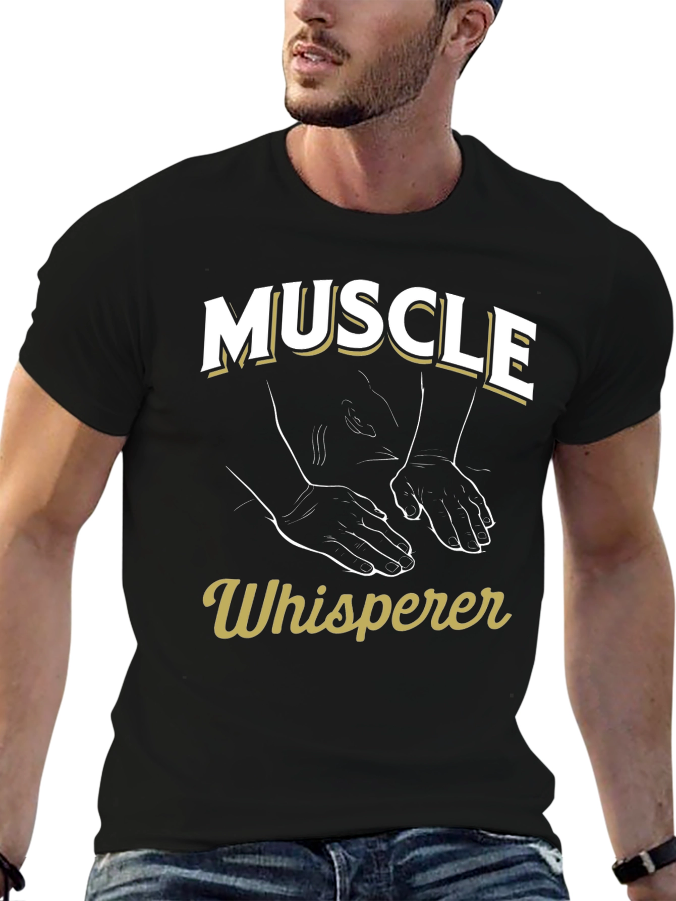Muscle Whisperer Graphic T-Shirt - Black
