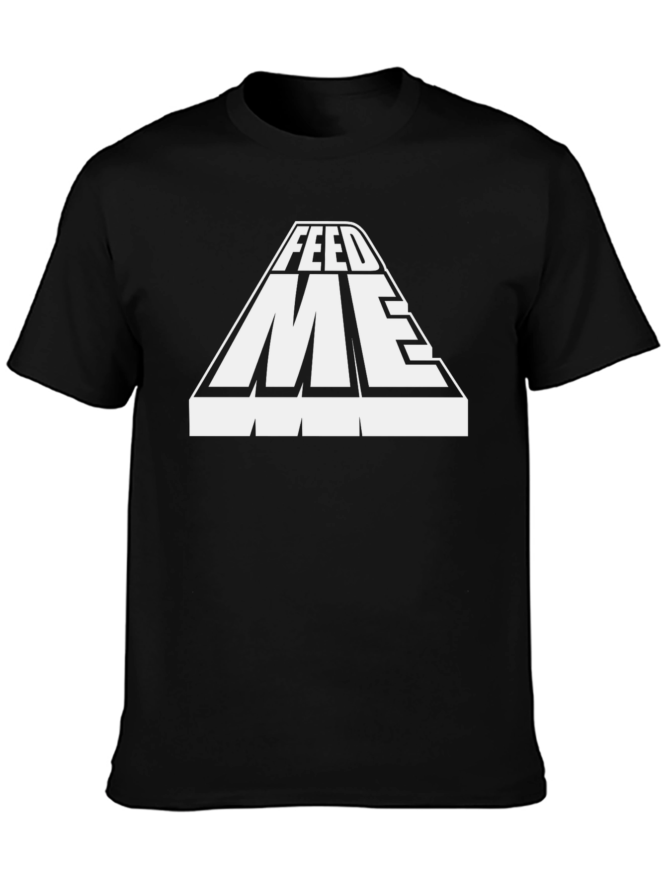 Feed Me Graphic Print Black T-Shirt