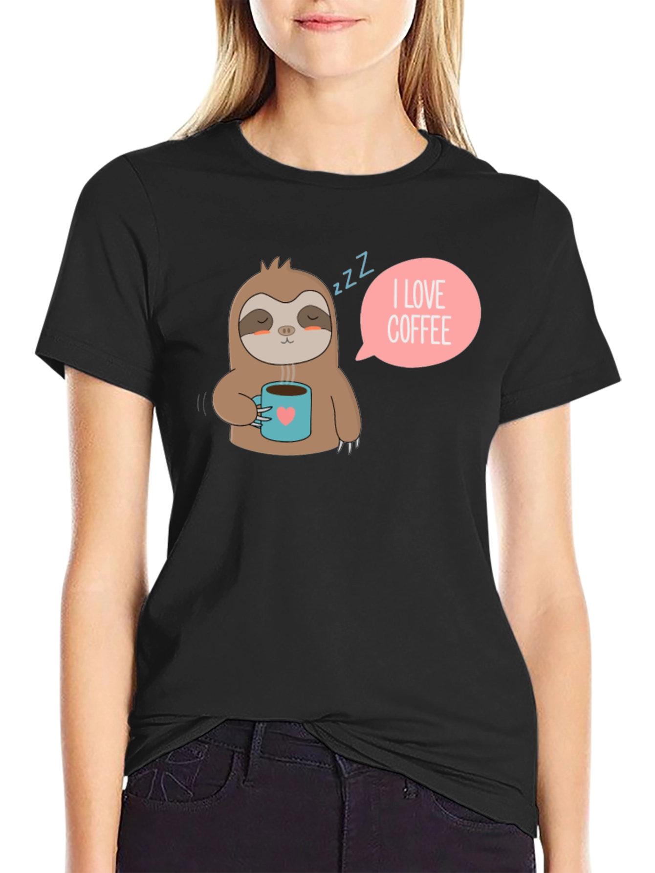 I Love Coffee Sloth Tee - Unisex Soft Cotton