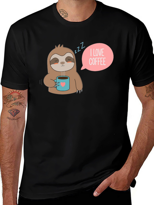 I Love Coffee Sloth Tee - Unisex Soft Cotton
