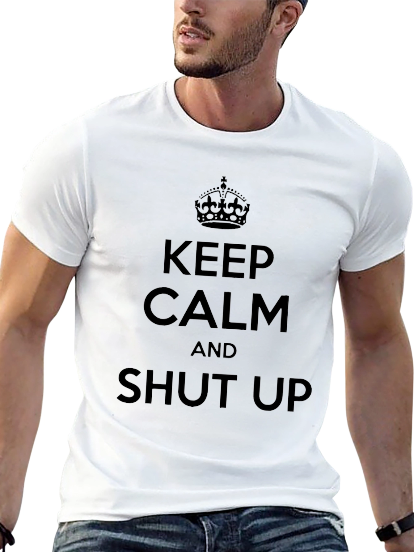 Keep Calm and Shut Up Mens Black T-Shirt