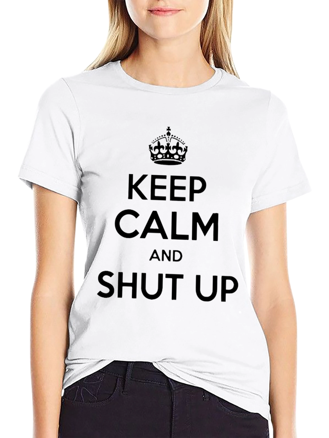 Keep Calm and Shut Up Mens Black T-Shirt