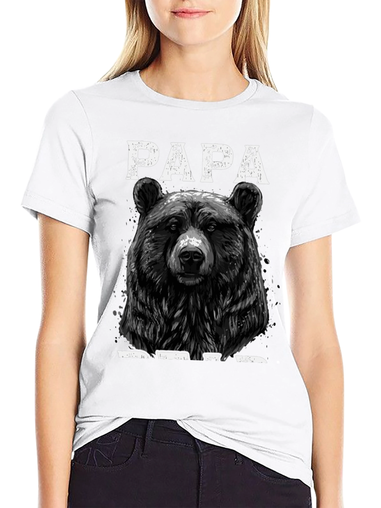 Papa Bear Graphic T-Shirt - Black