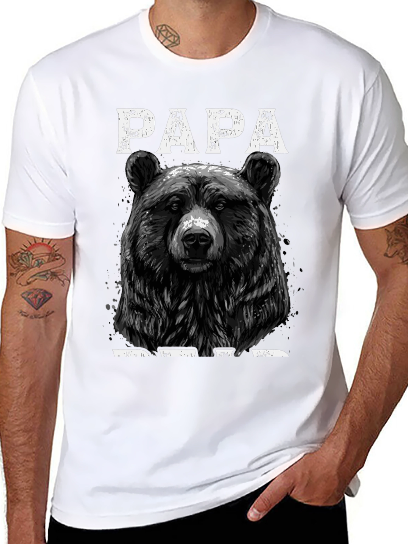 Papa Bear Graphic T-Shirt - Black