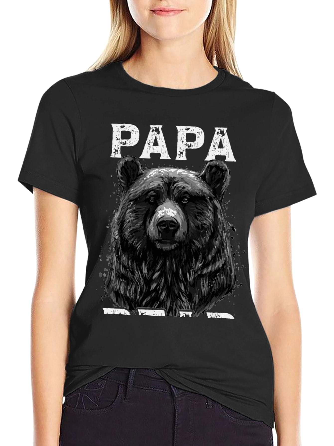 Papa Bear Graphic T-Shirt - Black