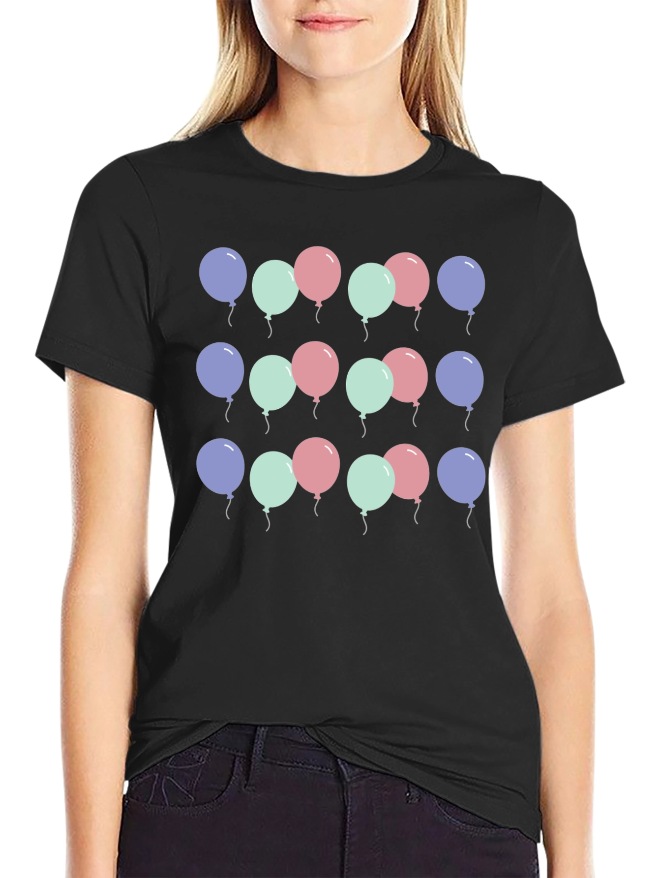 Balloon Pattern Graphic T-Shirt