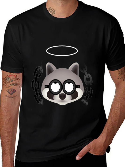 Cool Raccoon Graphic Tee - Mens Black T-Shirt