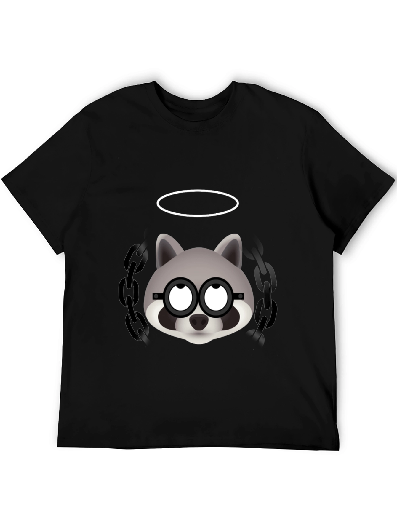 Cool Raccoon Graphic Tee - Mens Black T-Shirt