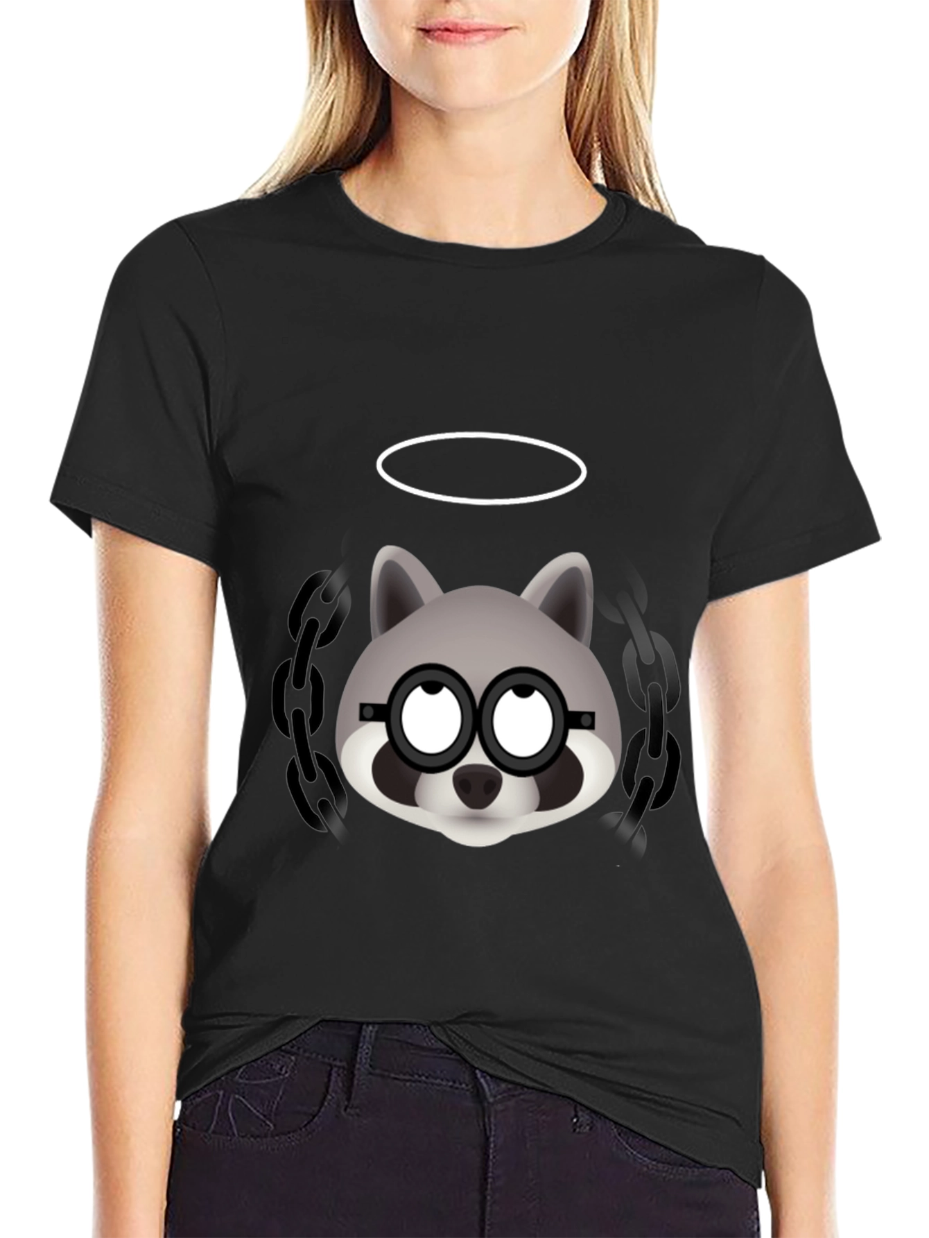Cool Raccoon Graphic Tee - Mens Black T-Shirt