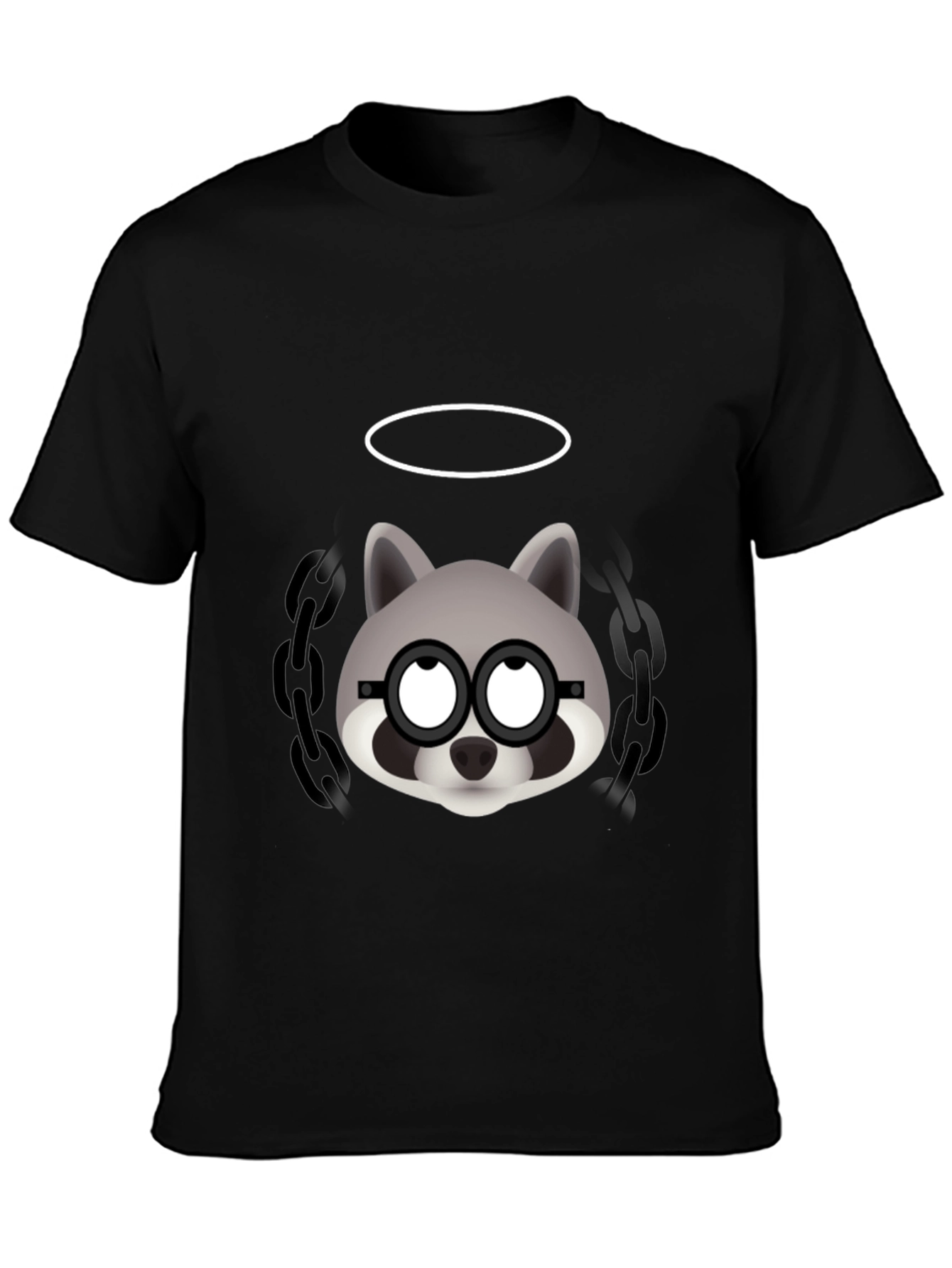 Cool Raccoon Graphic Tee - Mens Black T-Shirt