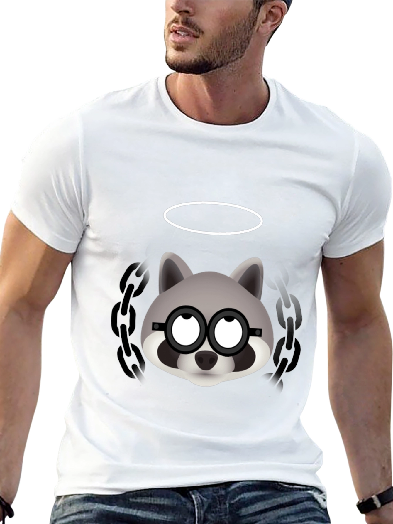 Cool Raccoon Graphic Tee - Mens Black T-Shirt