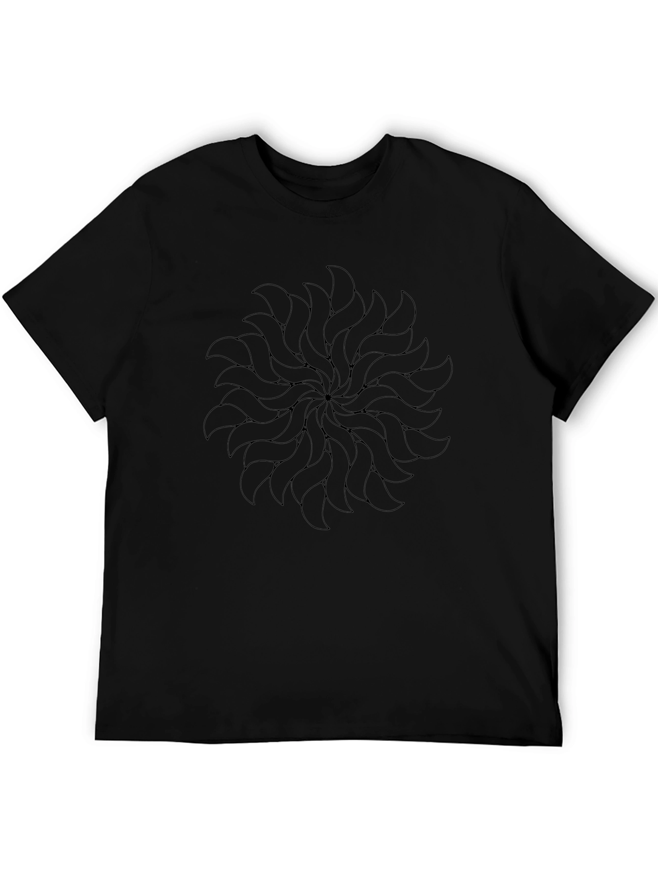 Abstract Mandala Graphic Black T-Shirt