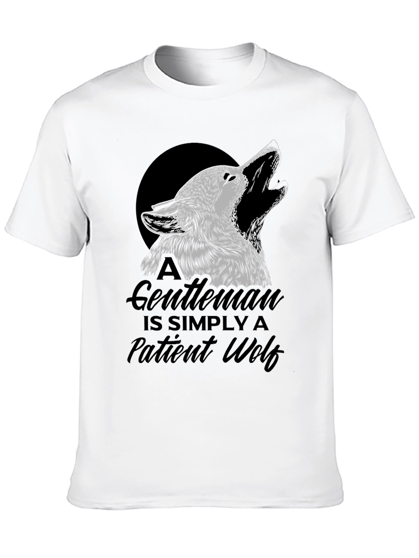 Gentleman Wolf Graphic T-Shirt - Black