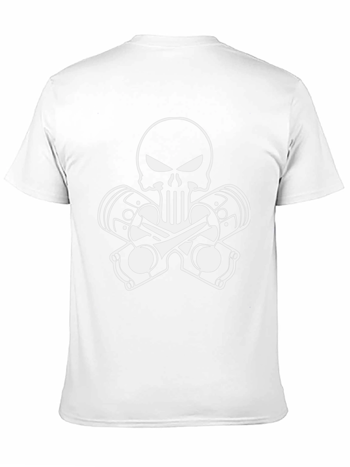 Skull & Pistons Graphic T-Shirt - Black Cotton Tee